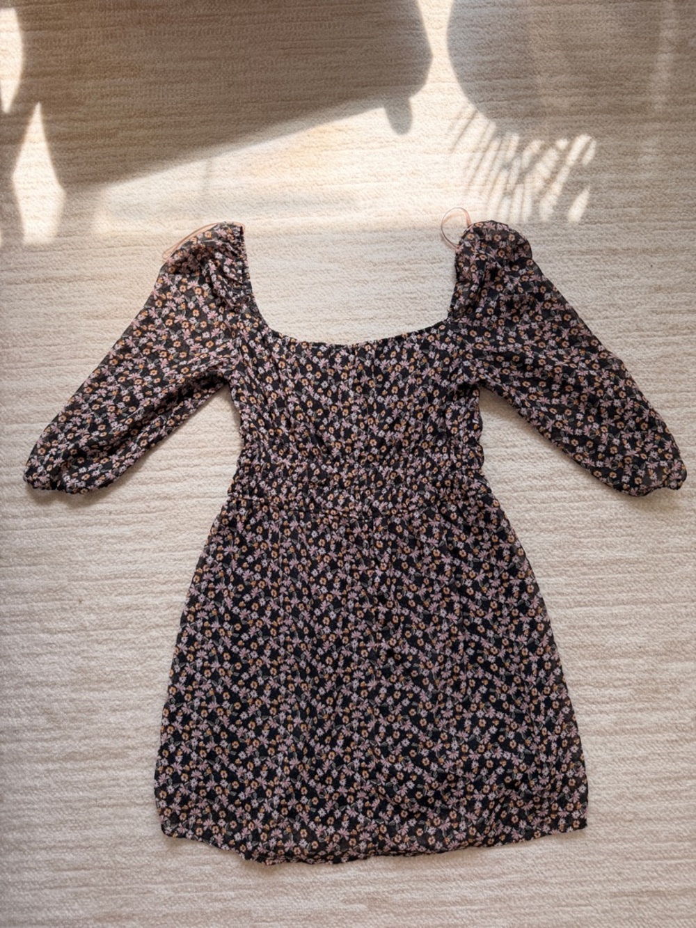 TRIXX Clothing Company Floral Skirt - Black with Multicolor Floral Trim